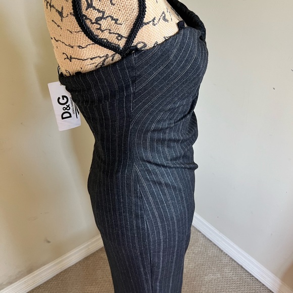 🖤SOLD🖤 Dolce & Gabbana DRESS STRETCH PINSTRIPE BUILTIN CORSET size 40 US 4 - Picture 10 of 16